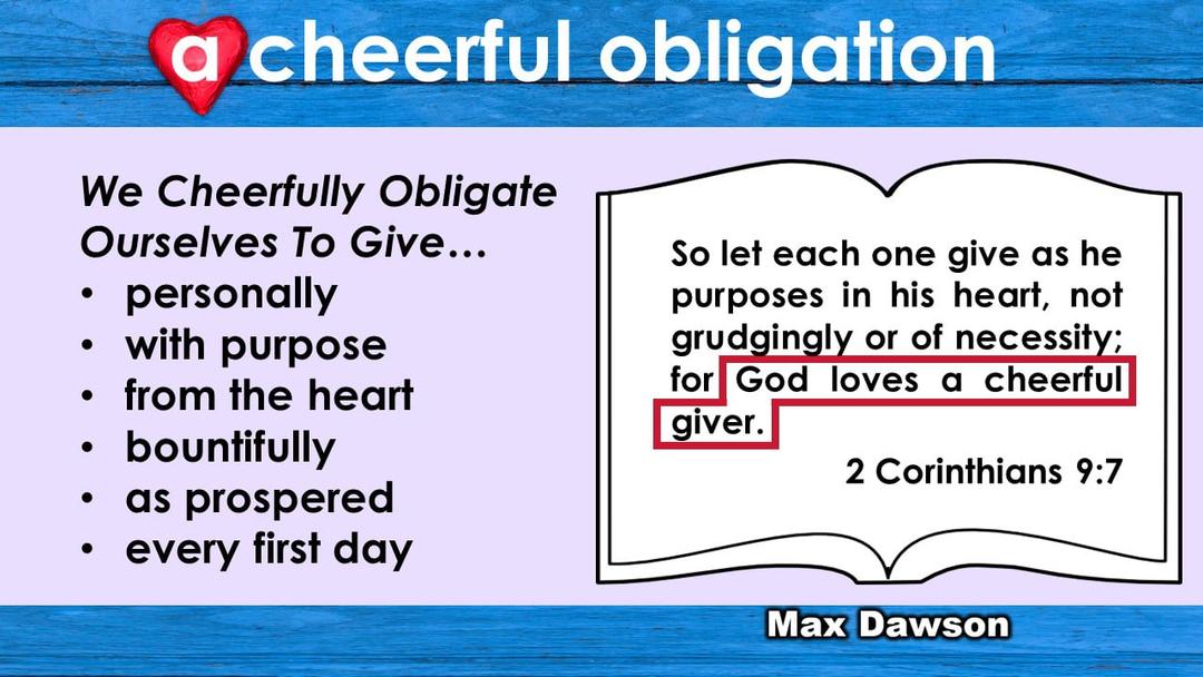 A Cheerful Obligation - Max Dawson - 03-08-20 AM